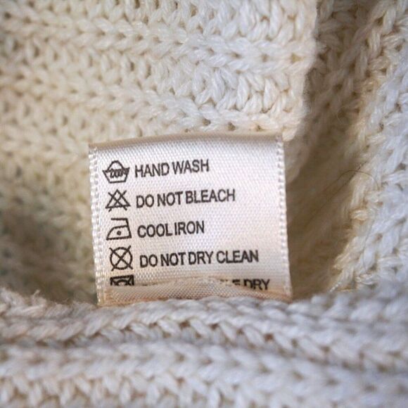 Olivaceous Cream Mock Neck Sleeveless Split Hem Knit Sweater Dress Size Small - Picture 12 of 12